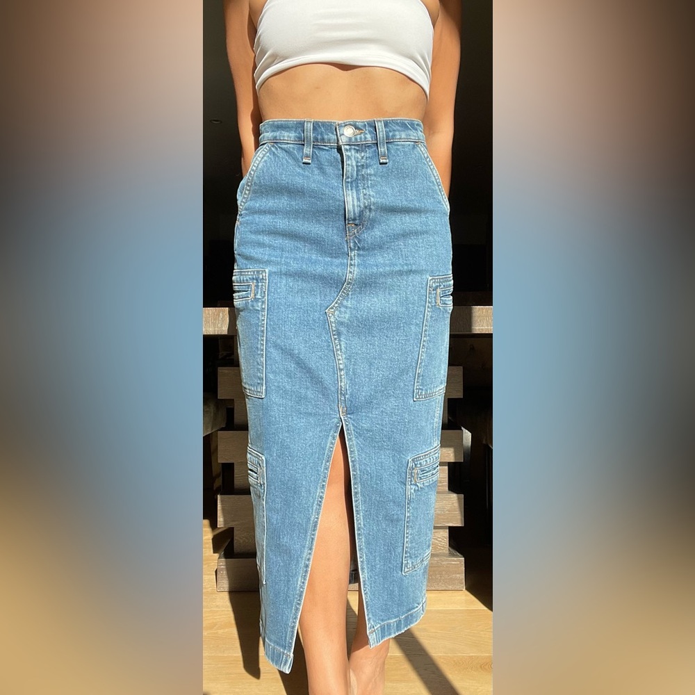 Hudson Denim Cargo Midi Skirt – Size 25